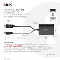 CLUB3D CAC-1010-A video kabel adapter 0,6 m DisplayPort DVI-D + USB-3