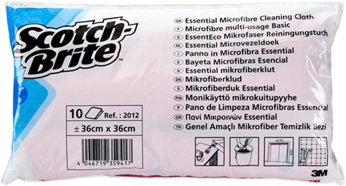 Microvezeldoek Scotch-Brite Essential 360x360mm groen 10 stuks-3