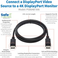 Tripp Lite P580AB-006 DisplayPort kabel 1,83 m Zwart-2