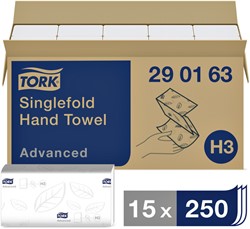 Handdoek Tork H3 Advanced Z-gevouwen 2-laags wit 290163