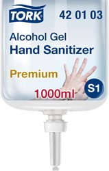 Alcohol gel Tork S1 voor handdesinfectie ongeparfumeerd 1000ml 420103