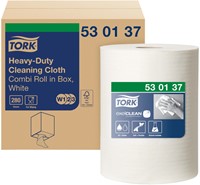 Reinigingsdoek Tork W2 Premium Heavy-Duty 1-laags 106m wit 530137