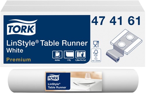 Tafelloper Tork Linstyle Premium 20vel wit 474161