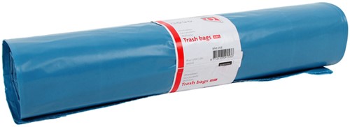 Afvalzak Quantore LDPE T60 120L blauw extra stevig 70x110cm rol à 20st
