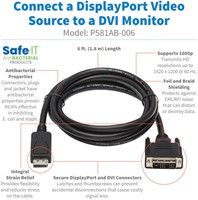 Tripp Lite P581AB-006 video kabel adapter 1,83 m DisplayPort DVI-D Zwart-2
