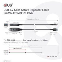 CLUB3D CAC-1404 USB-kabel 5 m USB 3.2 Gen 1 (3.1 Gen 1) USB A Zwart-3