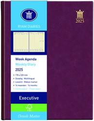 Agenda 2025 Ryam Executive Mundior 7dagen/2pagina's bordeaux