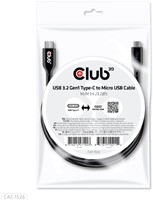 CLUB3D CAC-1526 USB-kabel 1 m USB 3.2 Gen 1 (3.1 Gen 1) USB C Micro-USB B Zwart