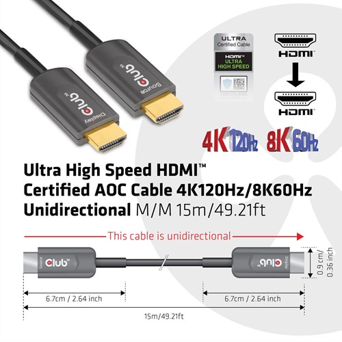 CLUB3D CAC-1377 HDMI kabel 15 m HDMI Type A (Standaard) Zwart-2