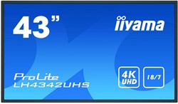 iiyama LH4342UHS-B3 beeldkrant Digitale signage flatscreen 108 cm (42.5") IPS 4K Ultra HD Zwart Type processor Android 8.0
