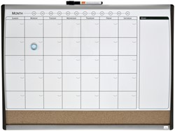 Whiteboard Nobo magnetische planner met prikbord van kurk 585x430mm