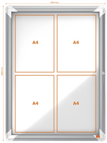 Binnenvitrine Nobo premium plus 4xA4 draaideur magnetisch-3