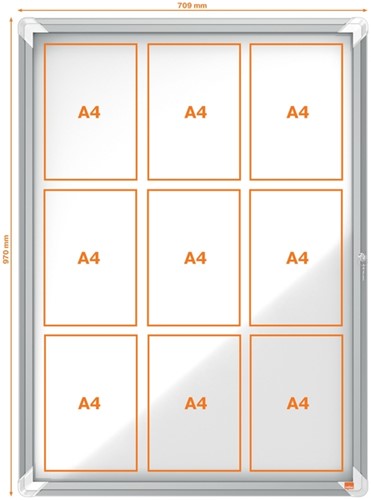 Binnenvitrine Nobo Premium Plus 9xA4 draaideur magnetisch-8