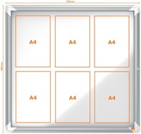 Buitenvitrine Nobo Premium Plus 6xA4 draaideur magnetisch-4