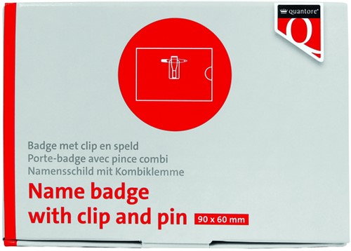 Badge Quantore met clip en speld 60x90mm-2