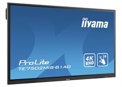 iiyama TE7502MIS-B1AG interactive whiteboards & accessories 190,5 cm (75") 3840 x 2160 Pixels Touchscreen Zwart