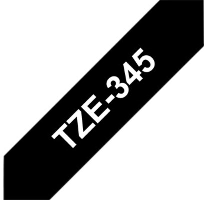 Labeltape Brother P-touch TZE-345 18mm wit op zwart-2