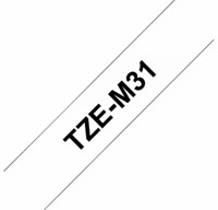 Labeltape Brother P-touch TZE-M31 12mm zwart op mat transparant-2