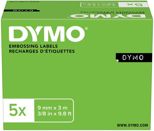 Labeltape Dymo glossy prof 847750 9mmx3m vinyl assorti blister à 3 stuks-7