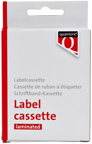 Labeltape Quantore TZE-231 12mm x 8m zwart op wit-1