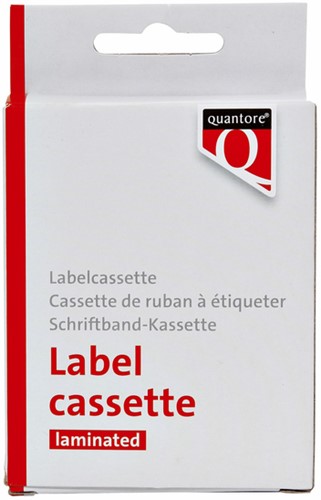 Labeltape Quantore TZE-231 12mm x 8m zwart op wit-3