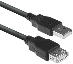 ACT AC3040 USB-kabel 1,8 m USB 2.0 USB A Zwart