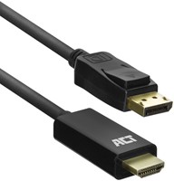ACT AC7550 video kabel adapter 1,8 m DisplayPort HDMI Type A (Standaard) Zwart
