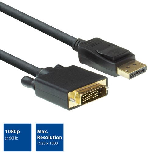 ACT AC7505 video kabel adapter 1,8 m DisplayPort DVI Zwart-2