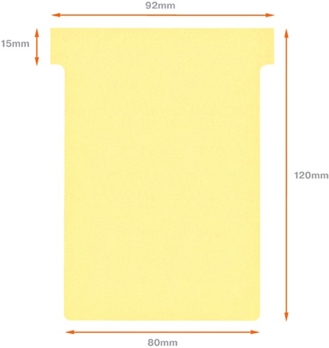 Planbord T-kaart Nobo nr 3 80mm geel 100 stuks-3