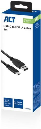ACT AC3020 USB-kabel 1 m USB 3.2 Gen 1 (3.1 Gen 1) USB A USB C Zwart-3
