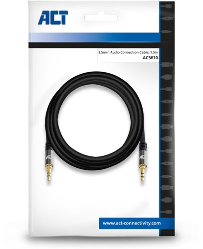 ACT AC3610 audio kabel 1,5 m 3.5mm Zwart-2