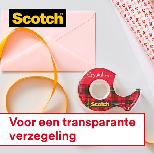 Plakband Scotch Crystal 600 19mmx7.5m transparant 2+1 gratis + handdispenser-3