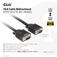 CLUB3D VGA Cable Bidirectional M/M 10m/32.8ft 28AWG-3