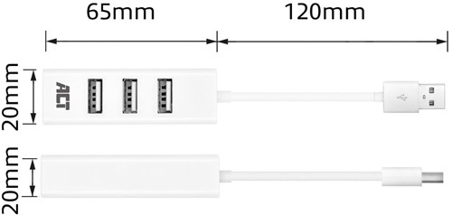 ACT AC6200 interface hub USB 2.0 480 Mbit/s Wit-2