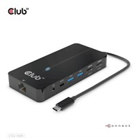 CLUB3D Type-C 7-in-1 hub met 2x HDMI, 2x USB Gen1 Type-A, 1x RJ45, 1x 3.5mm Audio,1x USB Gen1 Type-C 100W Displaylink chip geschikt voor apple m1