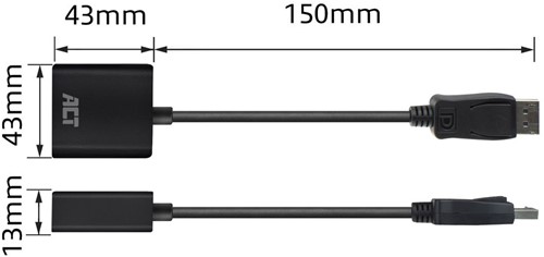 ACT AC7510 video kabel adapter 0,15 m DisplayPort DVI-D Zwart-2