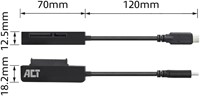 ACT AC1525 tussenstuk voor kabels USB Type-C SATA 7-pin + 15pin Zwart-3