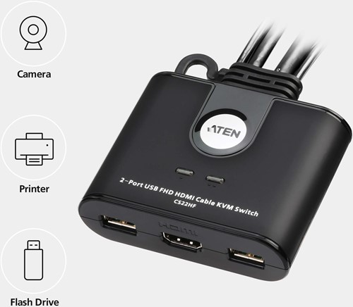ATEN 2-Port USB FHD HDMI-kabel KVM schakelaar-2