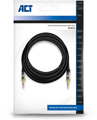 ACT AC3614 audio kabel 15 m 3.5mm Zwart-2