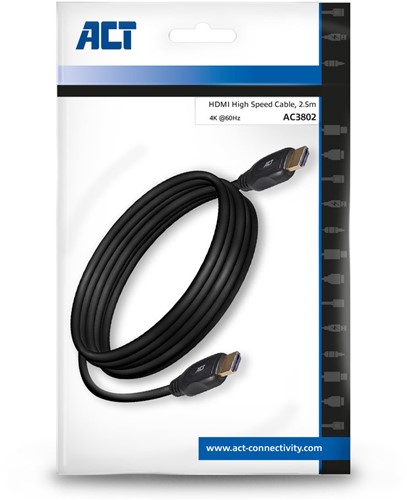 ACT AC3802 HDMI kabel 2,5 m HDMI Type A (Standaard) Zwart-2
