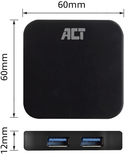 ACT AC6410 interface hub USB 3.2 Gen 2 (3.1 Gen 2) Type-C 5000 Mbit/s Zwart-3