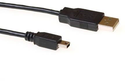 ACT USB 2.0 aansluitkabel USB A male - USB mini B5 male