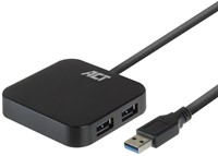 ACT AC6305 interface hub USB 3.2 Gen 1 (3.1 Gen 1) Type-A 5000 Mbit/s Zwart