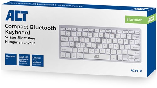ACT AC5610 toetsenbord Bluetooth QWERTZ Hongaars Wit-3
