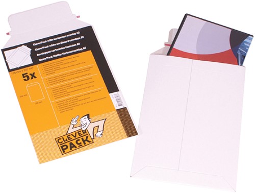 Envelop CleverPack karton A4 240x315mm wit pak à 5 stuks-2