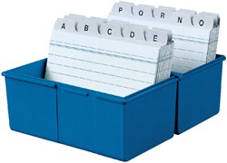 Kaartenbak Han breed A7 kunststof blauw