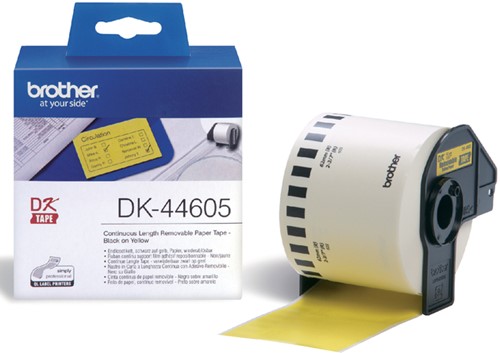 Etiket Brother DK-44605 doorlopend 62mm 1 rol á 30m geel