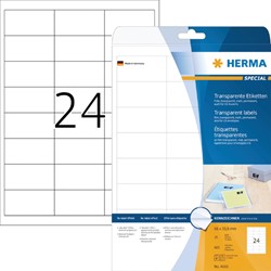 Etiket HERMA 4681 66x33.8mm transparant 600stuks