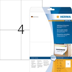Etiket HERMA 5082 105x148mm A6 verwijderbaar wit 100stuks