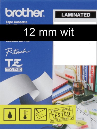 Labeltape Brother P-touch TZe-335 standaard 12mm wit op zwart-3